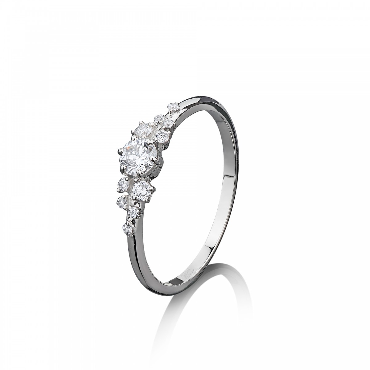 Кольцо для предложения из белого золота с бриллиантами "Созвездие"