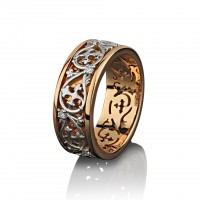 Золотое обручальное кольцо с бриллиантами Королевская лилия