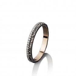 Обручальное кольцо с дорожкой из бриллиантов "Дерево любви"